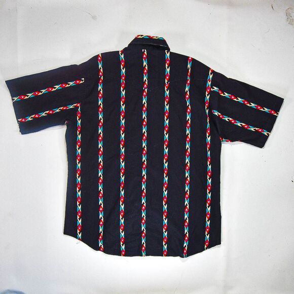 Vintage Wrangler Western Shirt Mens M Aztec Stripe Button Shirt - XL - Picture 2 of 5